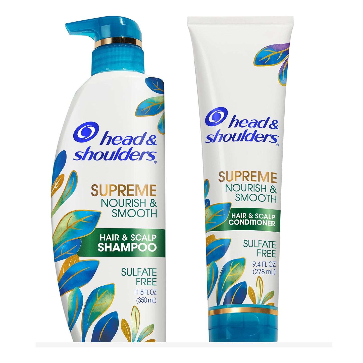 Head & Shoulders Supreme Anti-Dandruff Shampoo & Conditioner Set, Sulfate-Free with Argan & Jojoba Oil, Nourishes Dry Scalp & Smooths Hair, Color-Safe