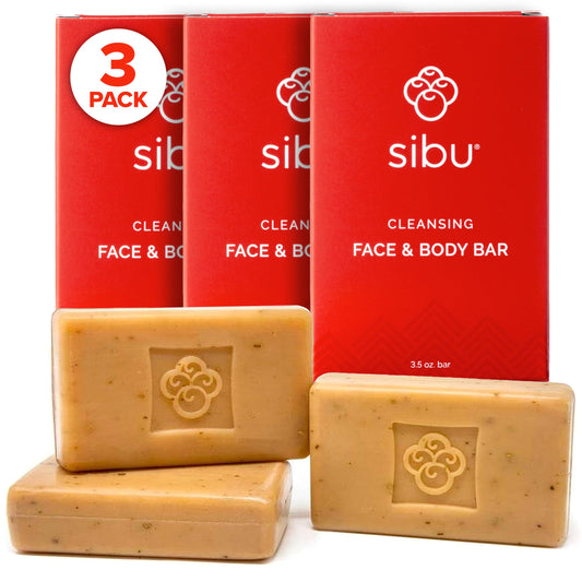 Sibu Sea Buckthorn Soap 3-Pack – Citrus Scent Face & Body Bar, Moisturizes, Reduces Redness & Blemishes, Soothes Sensitive Skin