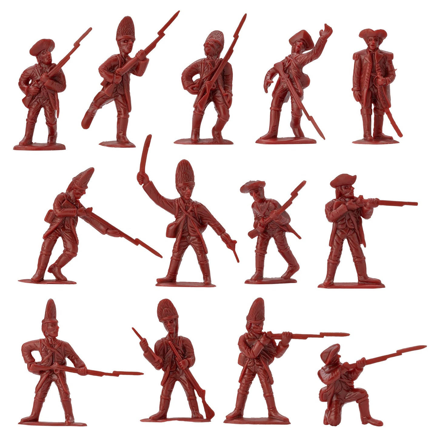 BMC Revolutionary War Plastic Army Men - 44pc Brandywine Battle Soldier Figures
