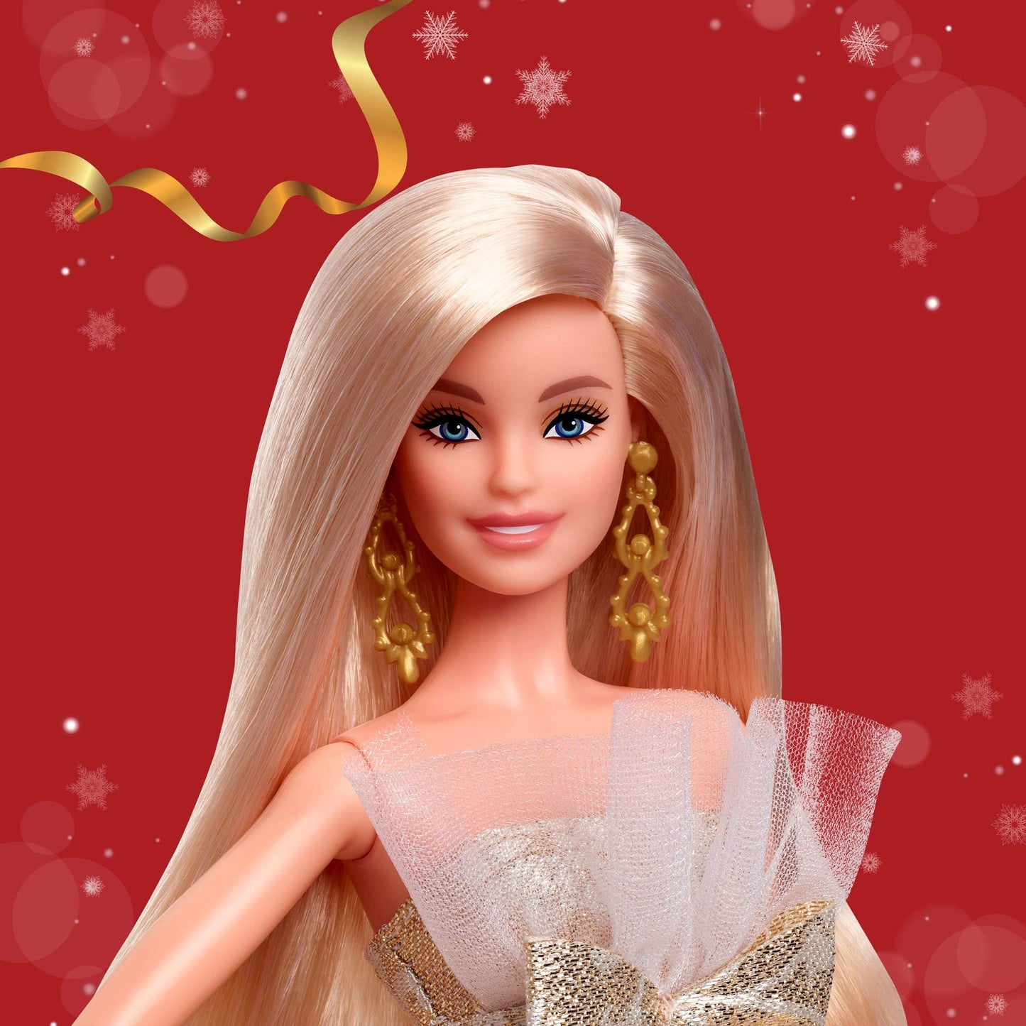 Barbie Signature 2025 Holiday Blonde Fashion Doll Wearing Silver & Gold Gown, Seasonal Collector in Displayable Packaging & Stand