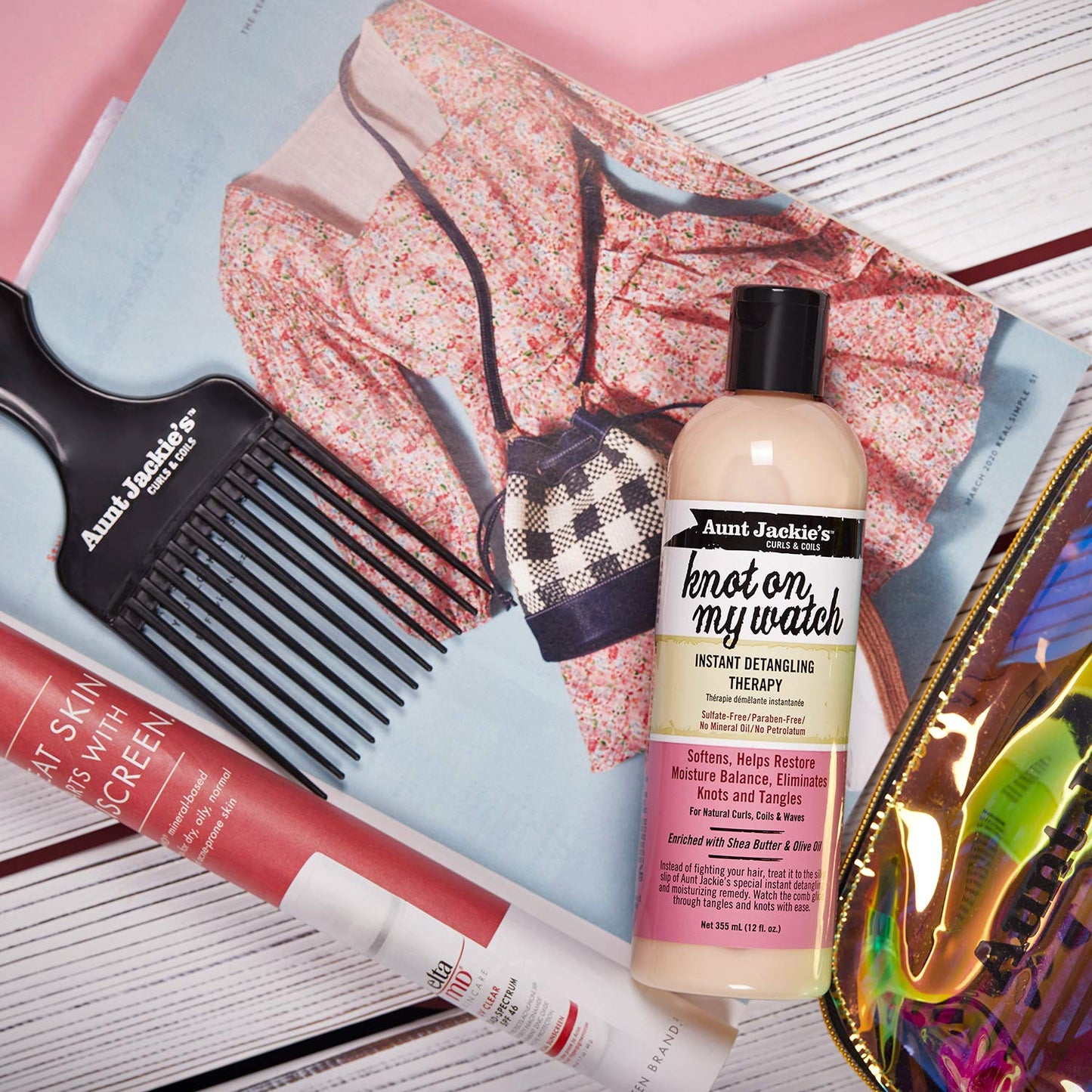 Aunt Jackie's Curls and Coils Knot On My Watch Instant Hair Detangling Therapy for Natural Curls, Coils and Waves, Enriched with shea Butter, 16 oz