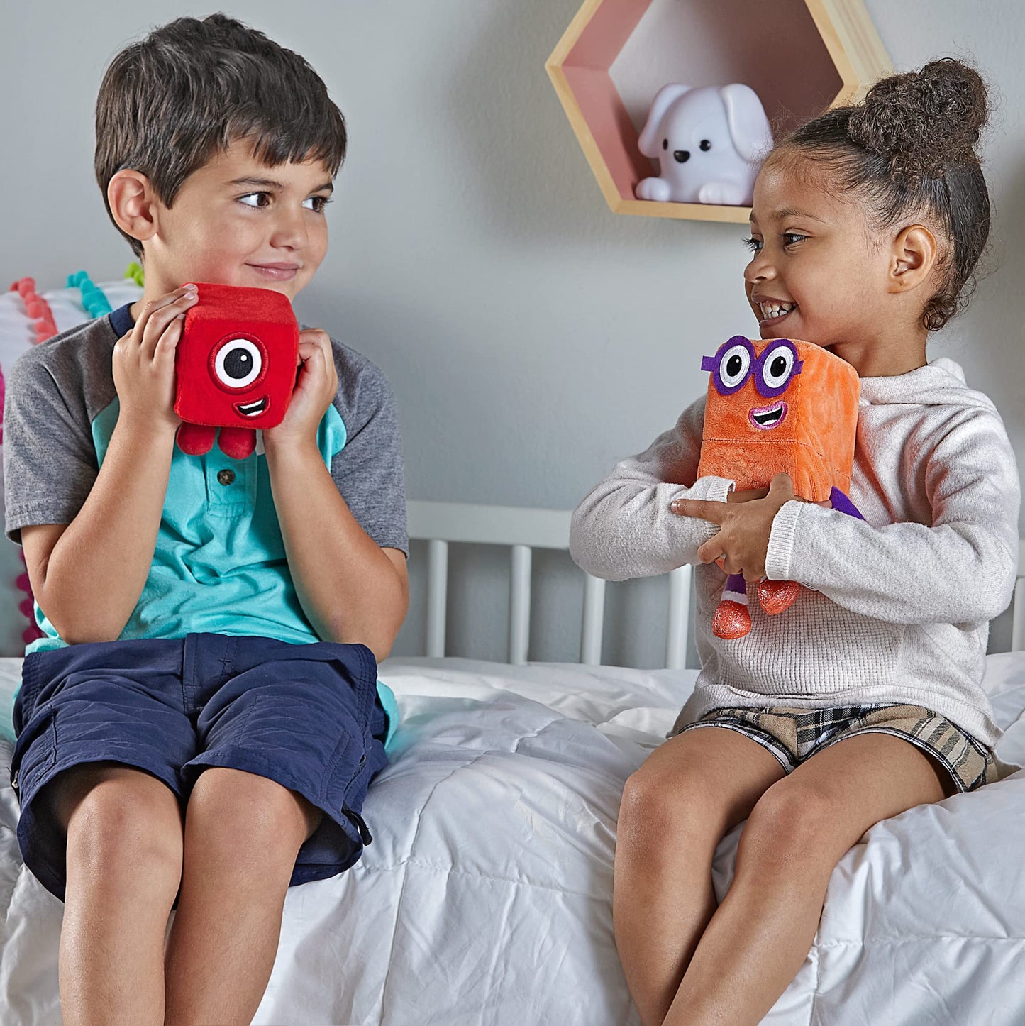 hand2mind Numberblocks One & Two Plush Toys – Soft Stuffies for Toddlers, Preschool Math Learning, Counting, & Birthday Gifts