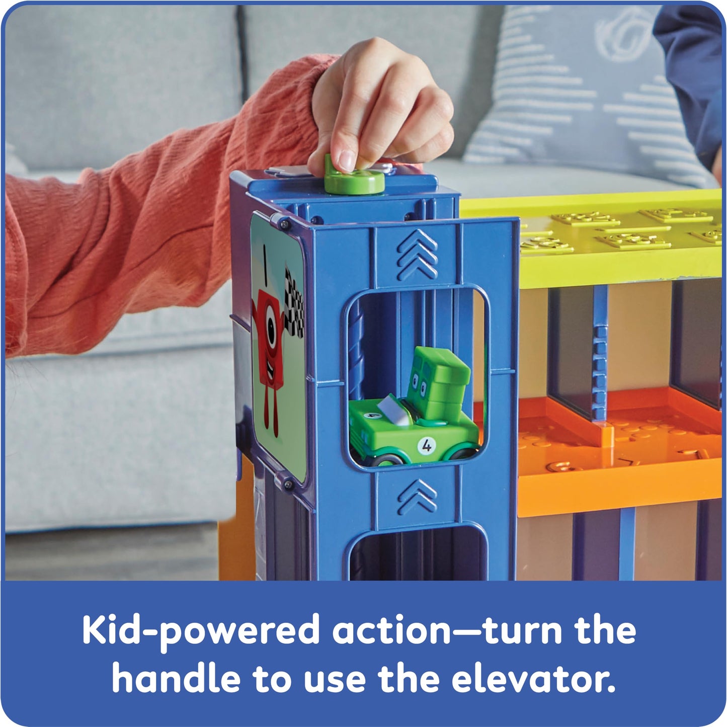 hand2mind Counting Car Garage Toy Set – Race Track & Parking Garage for Preschoolers, Numbers Learning, Pretend Play, Kids Birthday Gift