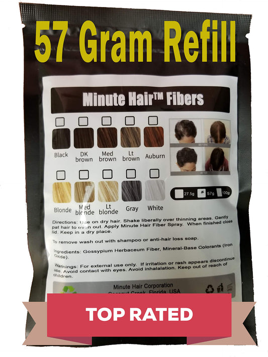 Minute Hair Building Fibers Refill Dark Brown 2oz | Hair Loss Concealer Compatible with Toppik & Xfusion Bottles | Instant Thicker Hair
