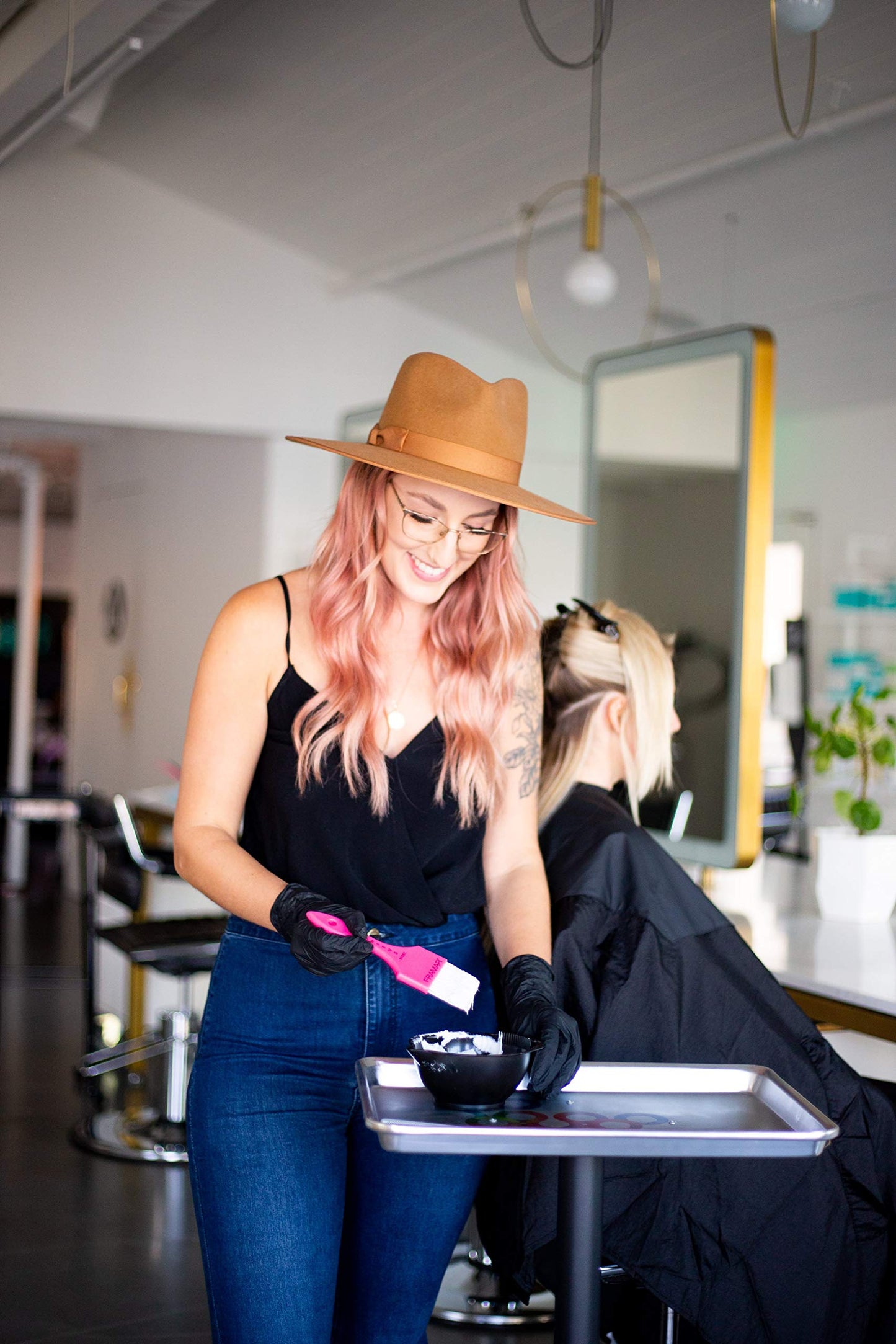 Framar Power Painter Hair Dye Brush Set - 2 Pack Hair Coloring & Balayage Brushes for Blending, Tinting & Precise Dye Application