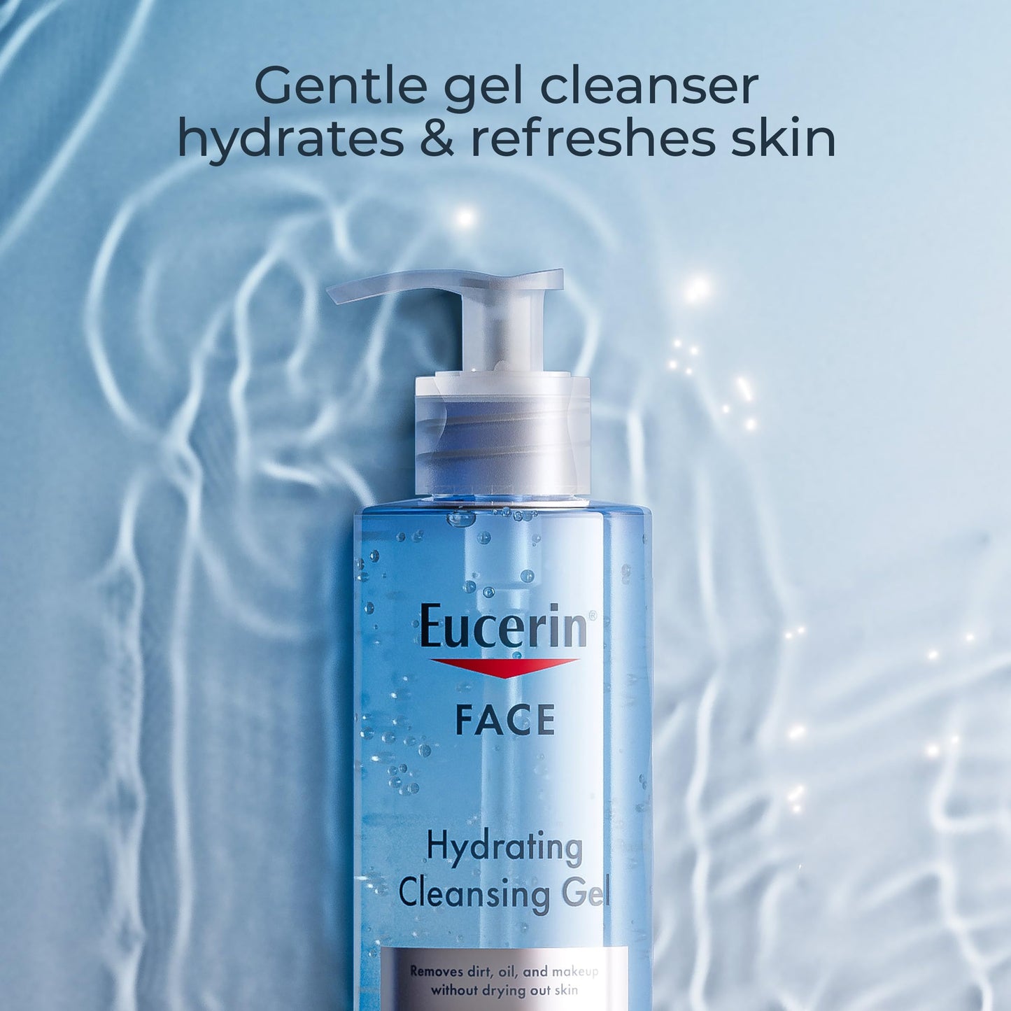 Eucerin Face Gentle Cleansing Hydrating Cleansing Gel, Daily Face Wash and Makeup Remover with Hyaluronic Acid, 13.5 Fl Oz Bottle