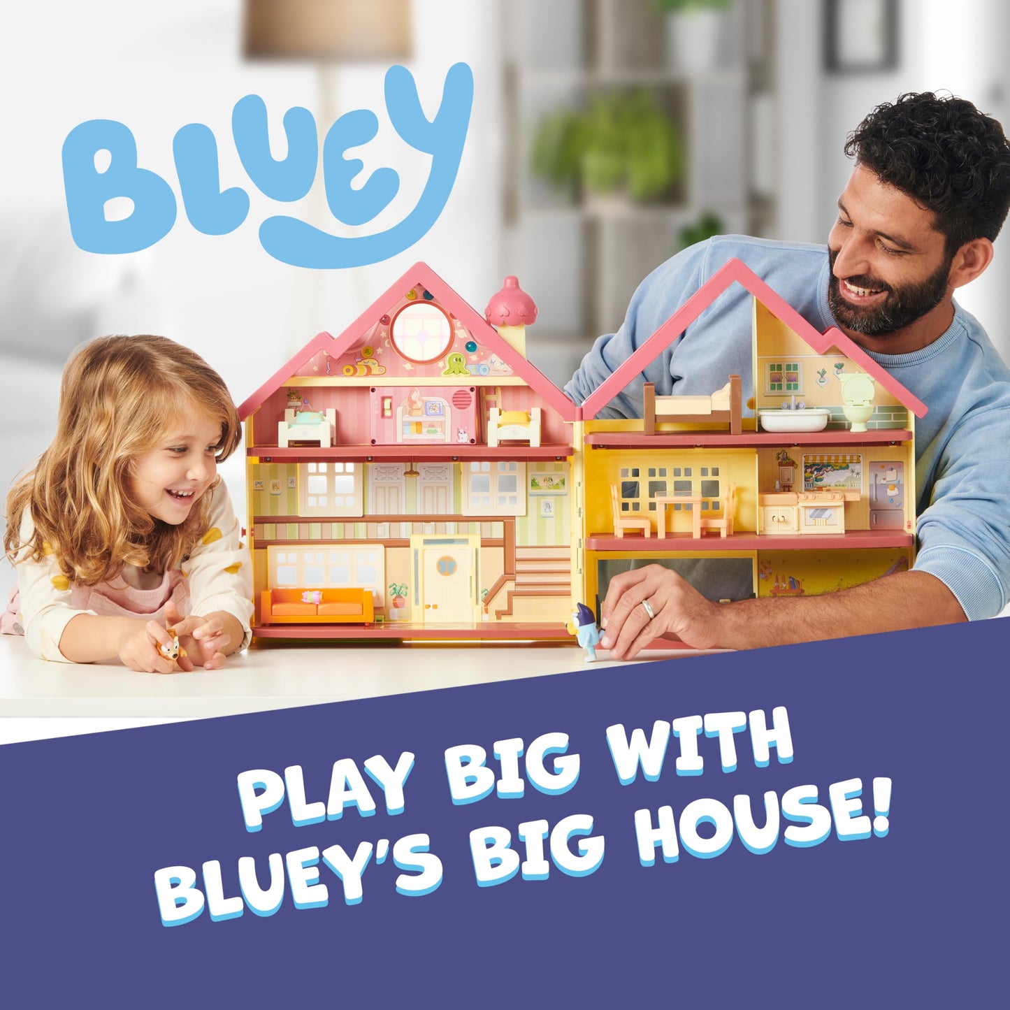 Bluey House Playset for Kids, XL Ultimate Interactive Lights and Sounds Playhouse Toys, Includes Dance Floor, Bluey Toys Set Ages 3+, Amazon Exclusive