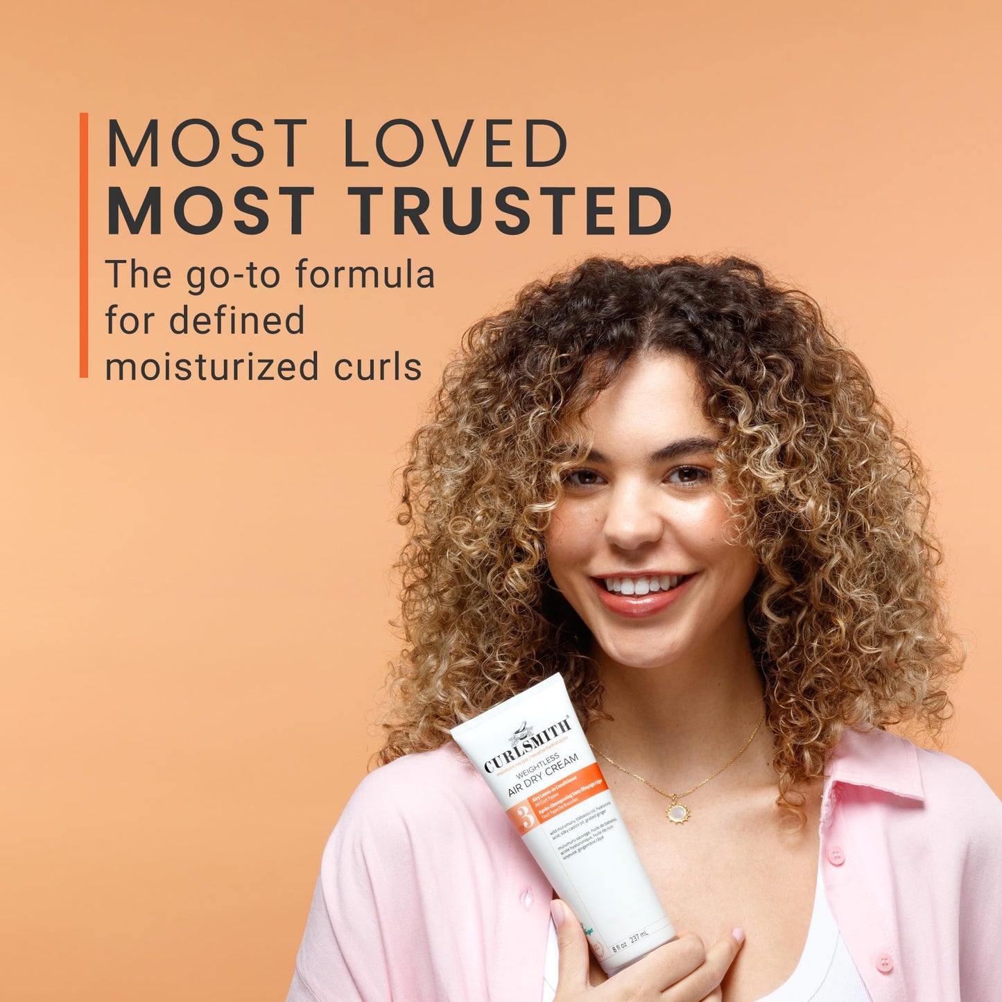CURLSMITH - Weightless Air Dry Cream - Vegan Leave-In Conditioner for Any Hair Type, Smooths Hair (8 fl oz)