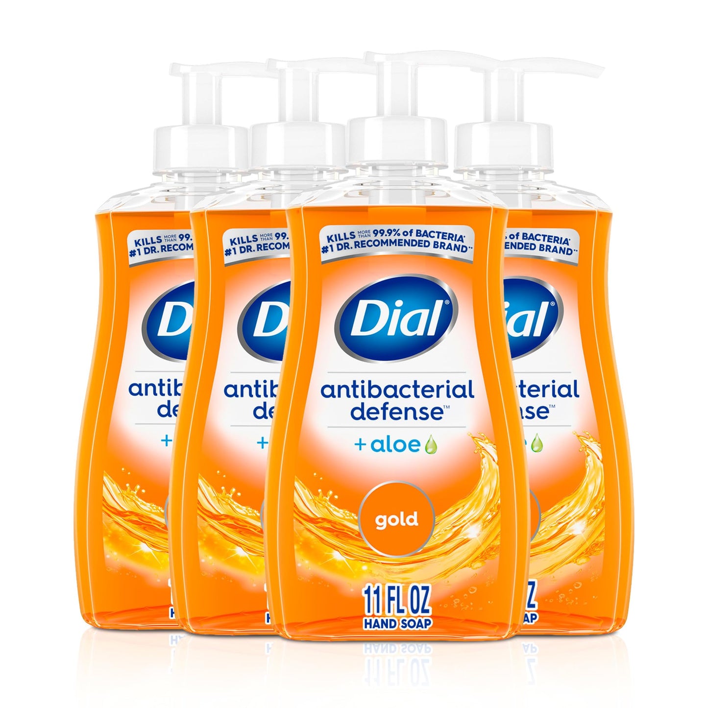Dial Antibacterial Liquid Hand Soap, Gold, 11 fl oz (Pack of 4)