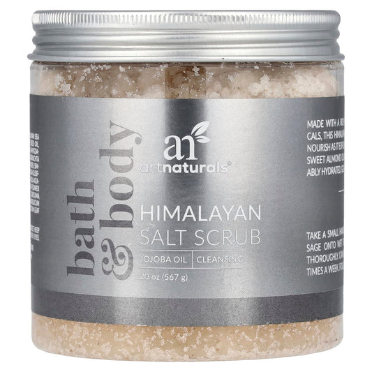 ArtNaturals Himalayan Body & Face Scrub 20oz – Deep Cleansing Exfoliator with Sugar & Shea Butter, Natural Pink, Men & Women