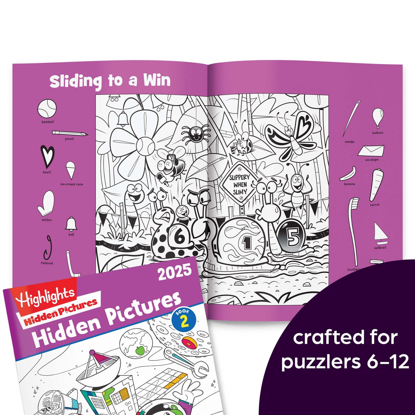 Highlights Hidden Pictures 2025 4-Book Activity Set for Kids Ages 6+ - Travel-Friendly Screen-Free Seek & Find Coloring Books