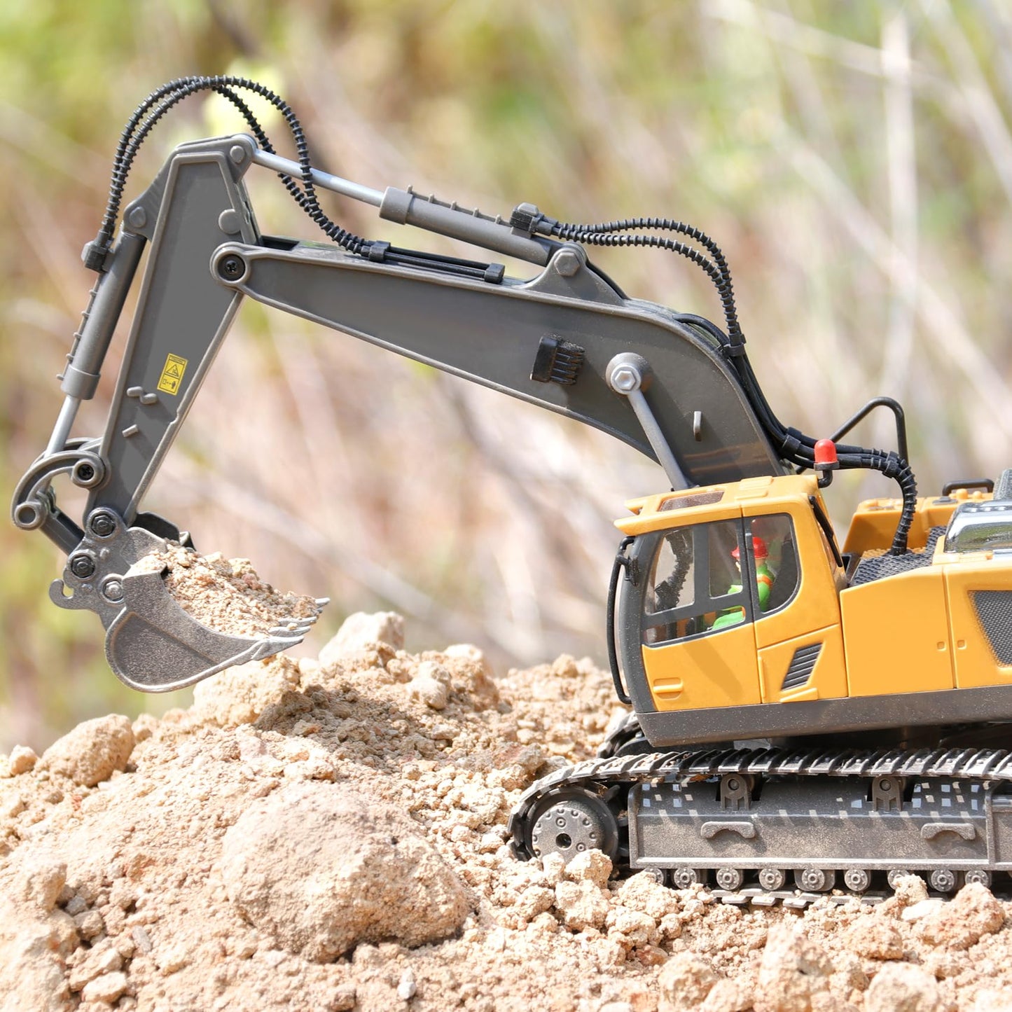 PREPOP RC Excavator Toy for Kids 6-12 – Remote Control Construction Truck with Metal Shovel, Lights & Sounds, Birthday Gift for Boys 4-11