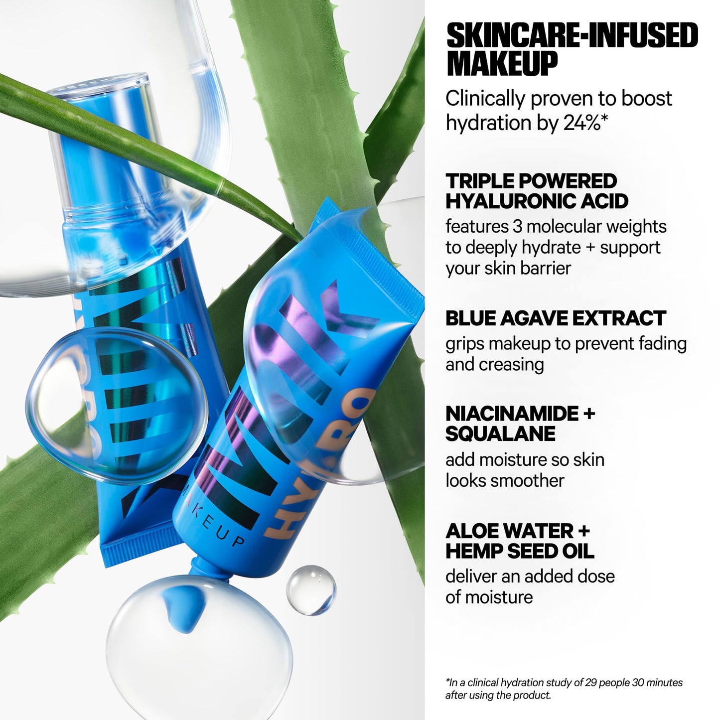 Milk Makeup Hydro Grip Hydrating Gel Skin Tint – Buildable Dewy Coverage, Hyaluronic Acid, Non-Comedogenic, 6 Light/Medium, 1oz