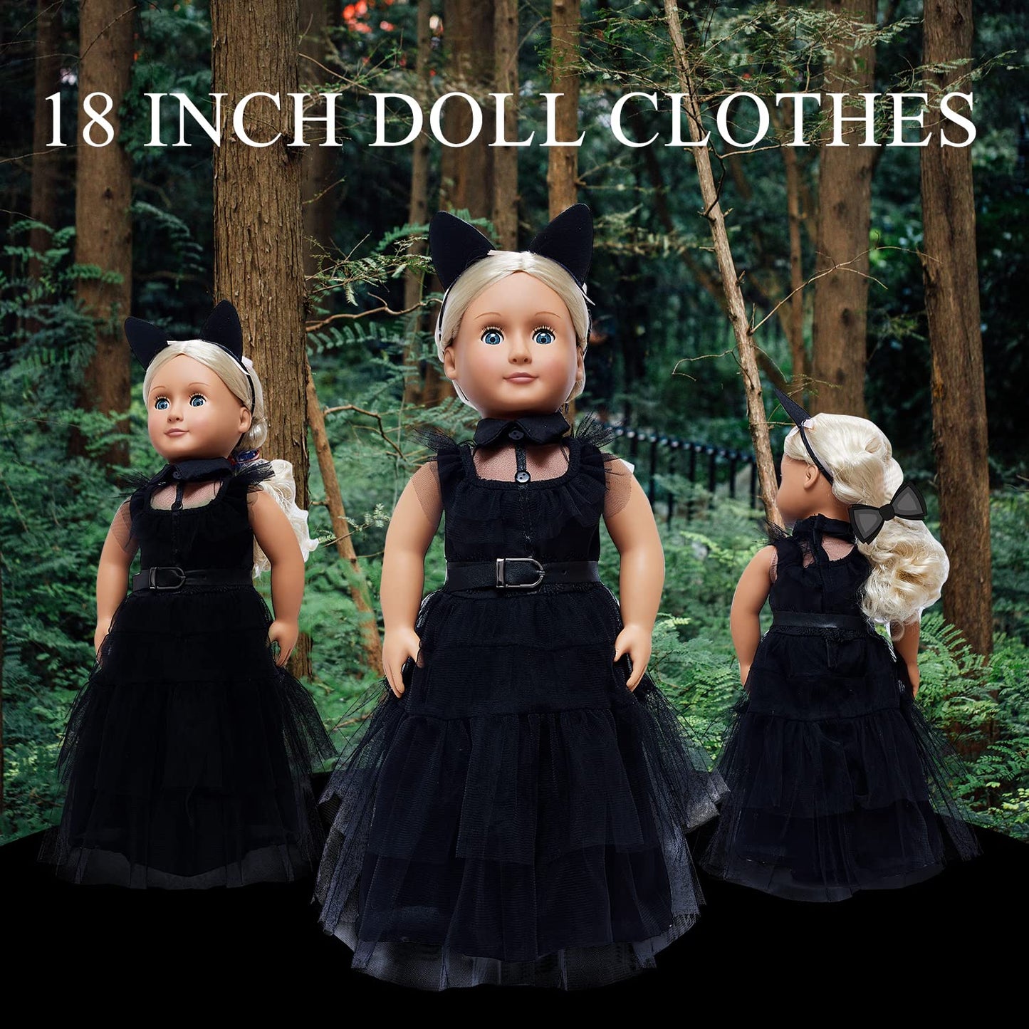 18 Inch Doll Clothes , Black Family Costumes Party Dress Fits 18 Inch Girl Doll Clothes