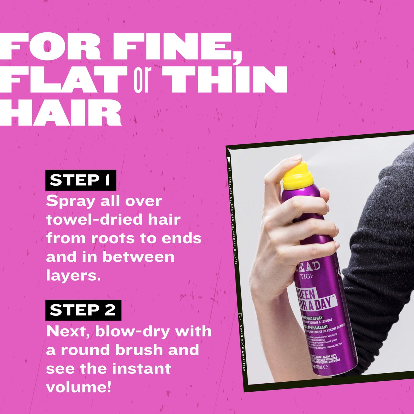 TIGI Bed Head Volumizing Hair Spray, Queen For A Day, for Thickening and Texturizing Fine Hair, 10.5 oz