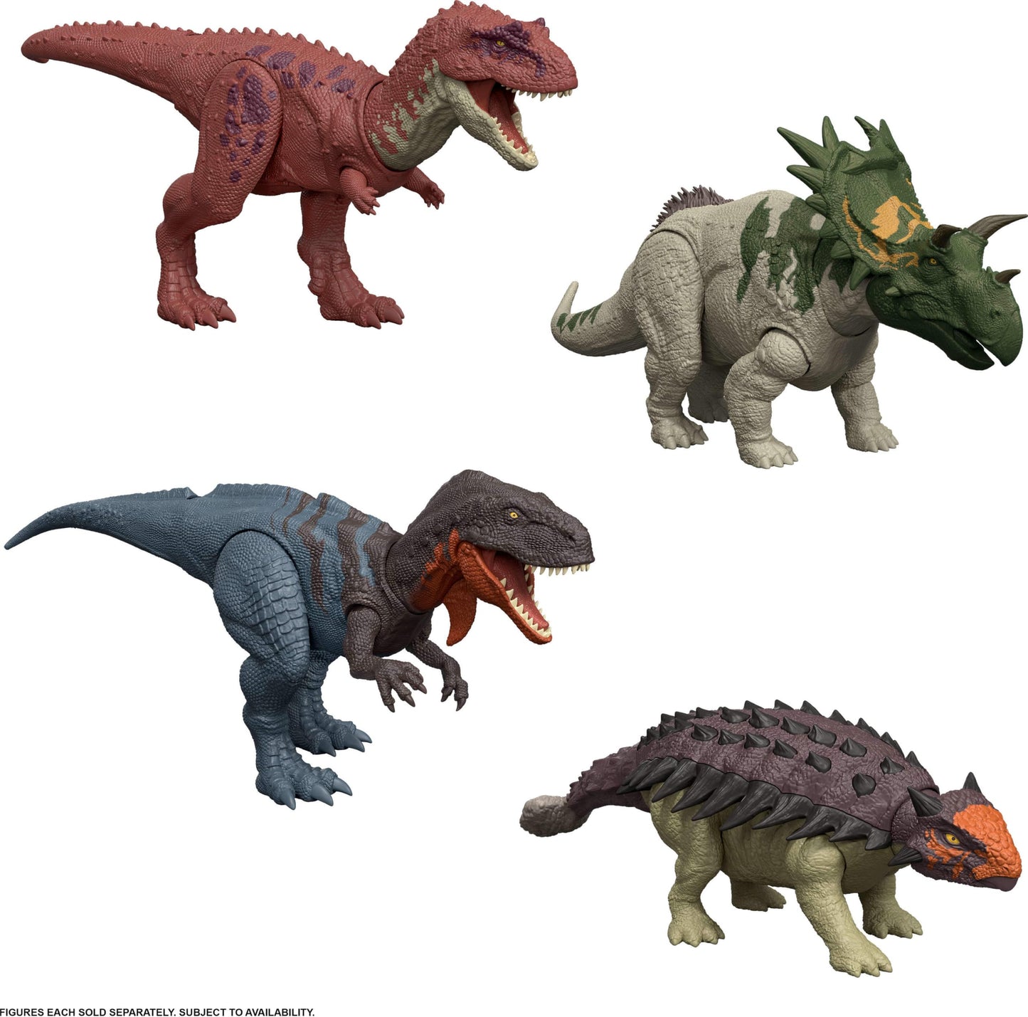 Mattel Jurassic World Rebirth Wild Roar Dinosaur Toy, Posable Ankylosaurus Figure, Tail Controlled Head Butt & Multi Attack & Sound, Digital Play