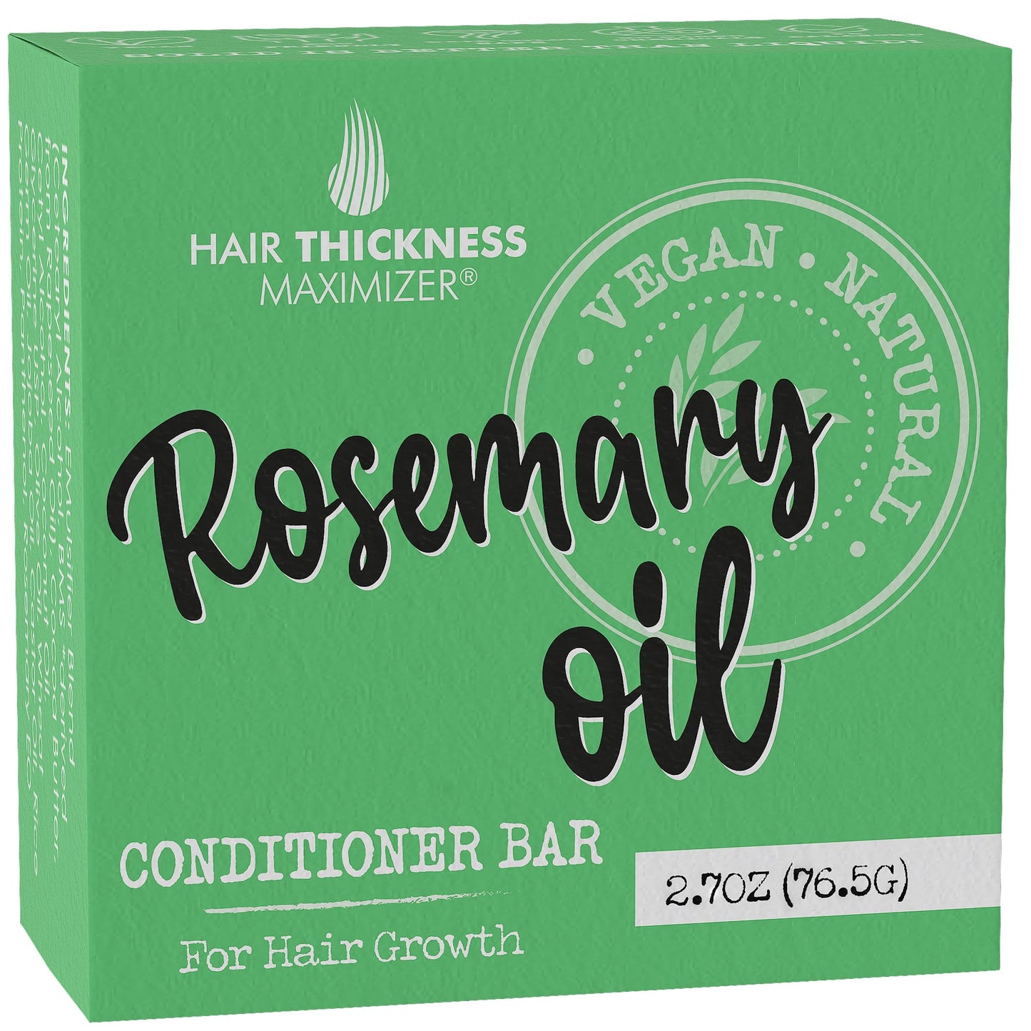 Rosemary Oil Hair Growth Conditioner Bar | Eco-Friendly, Vegan, Color Safe, pH Balanced | Strengthens & Hydrates Dry Hair | Zero Plastic | USA Made
