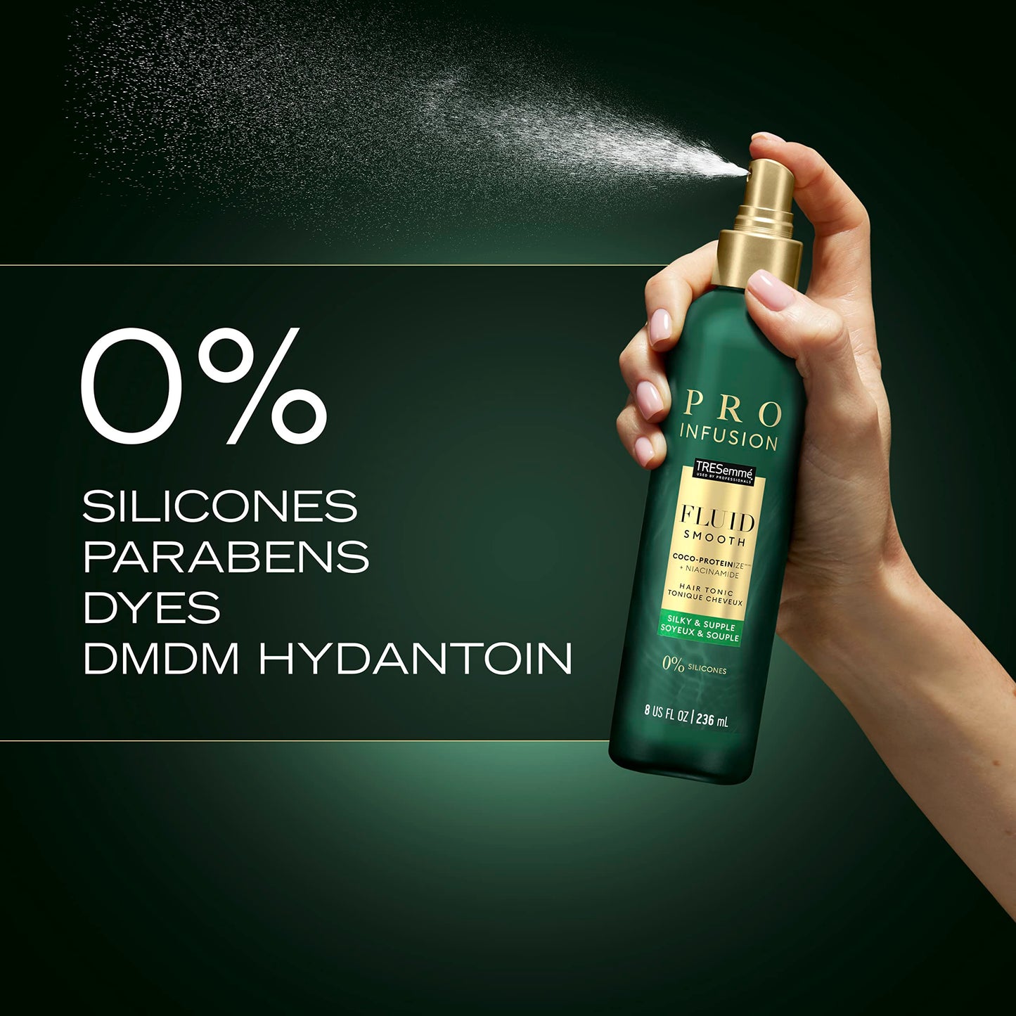 TRESemmé Pro Infusion Volume Tonic Hair Thickening Spray with Biotin & Coconut, Plant-Based Texturizing Spray for Women, 8 Oz, 2 Pack