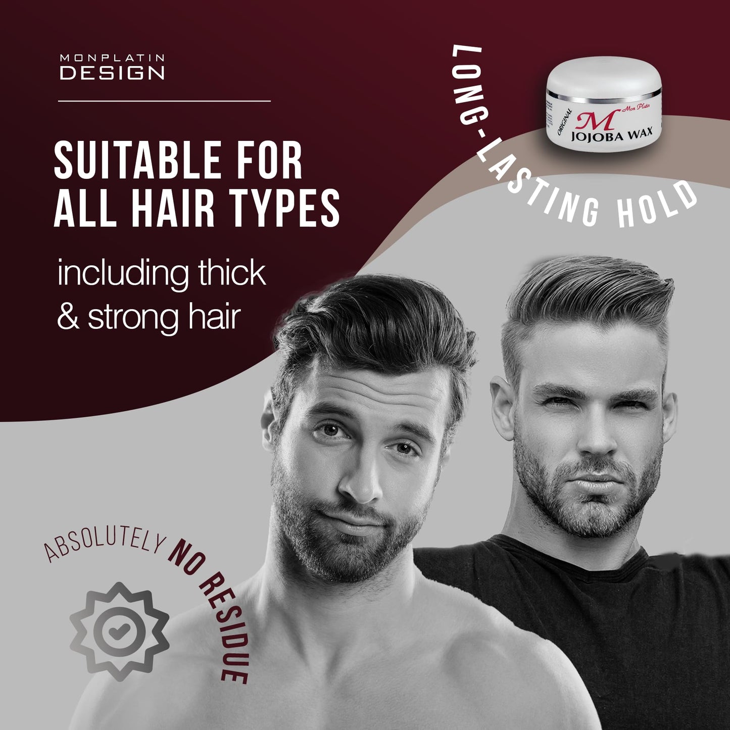 Mon Platin Professional Hair Wax 150ml – Moisturizing Styling Wax for Men with Jojoba Oil & Pure Water for Shiny, Wet-Look Finish