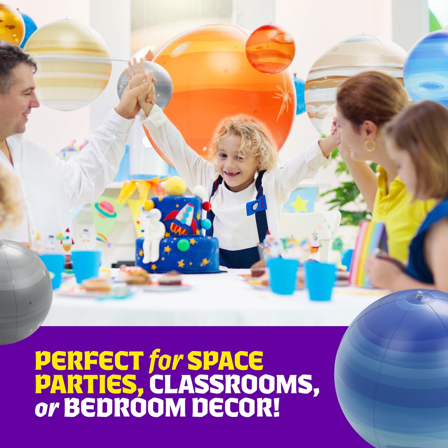 Dan&Darci Inflatable Solar System Planets for Kids – Science & Astronomy Toys, Room Decor, Party & Classroom Gifts, Ages 5-12