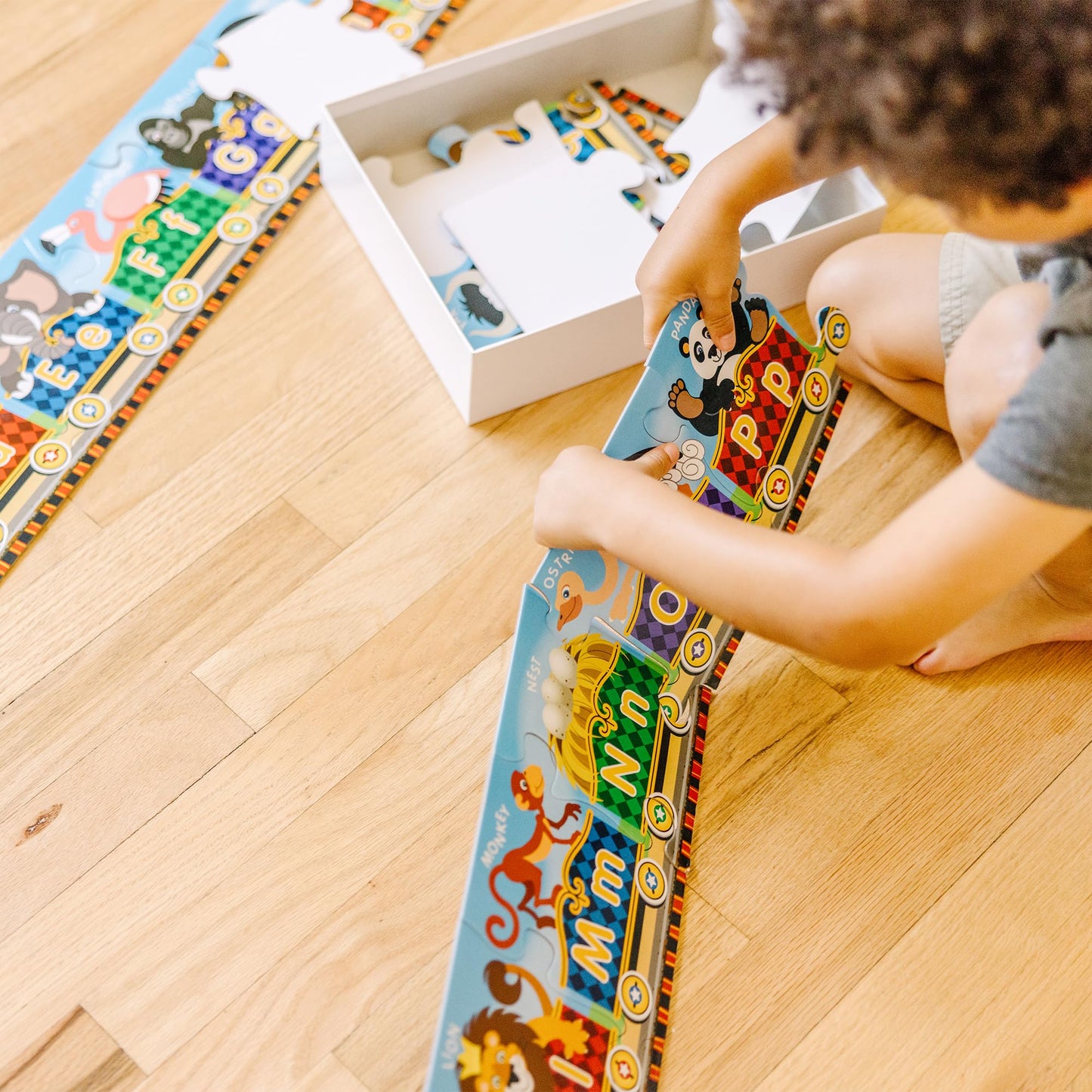 Melissa & Doug Alphabet Express Jumbo Jigsaw Floor Puzzle (27 pcs, 10 feet Long) - FSC Certified