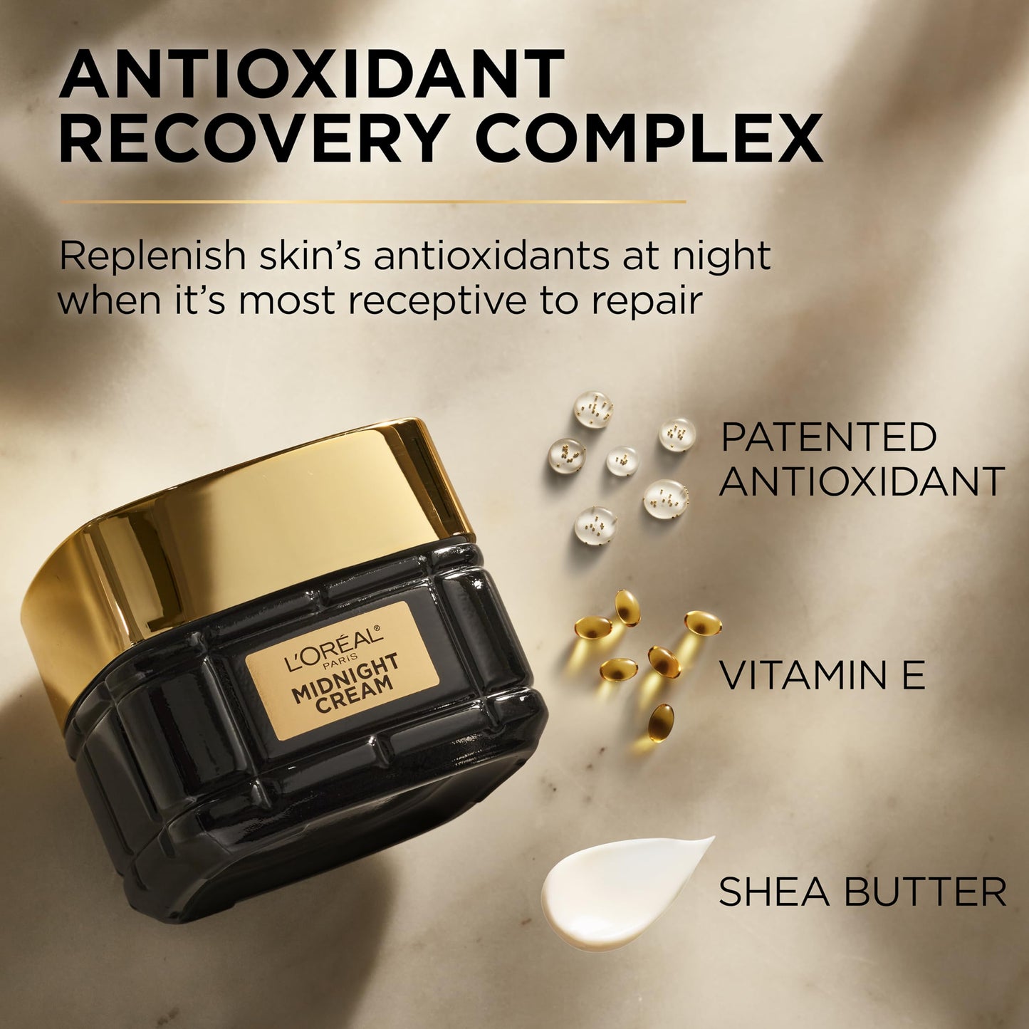 L'Oreal Paris Age Perfect Anti-Aging Midnight Cream, Face Moisturizer to Reduce Wrinkles and Firm Skin, 1.7oz + Serum Sample