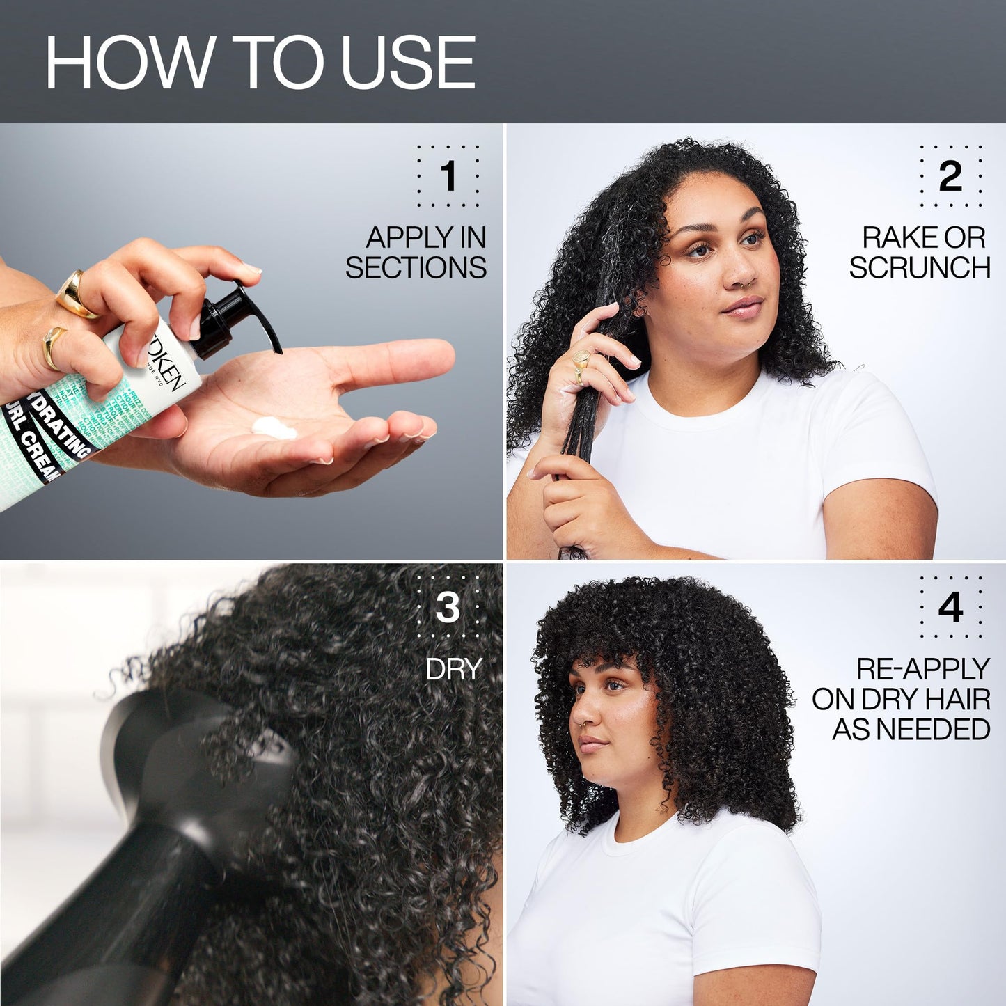 Redken Hydrating Curl Cream - 72-Hour Curl Definition, Heat Protection up to 450°F, Silicone-Free & Paraben-Free