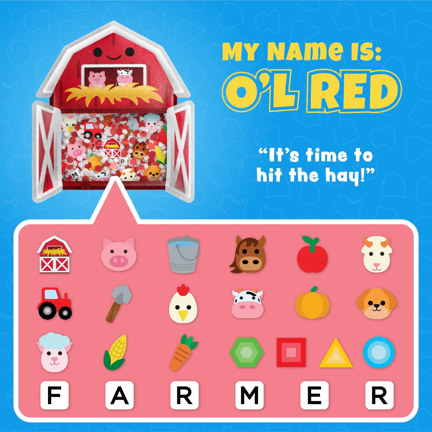 BIZYBOO - The Original Seek & Find Plush - Hidden Object Search Problem Solving Educational Matching Game for Kids 2 and Up (Ol' Red)
