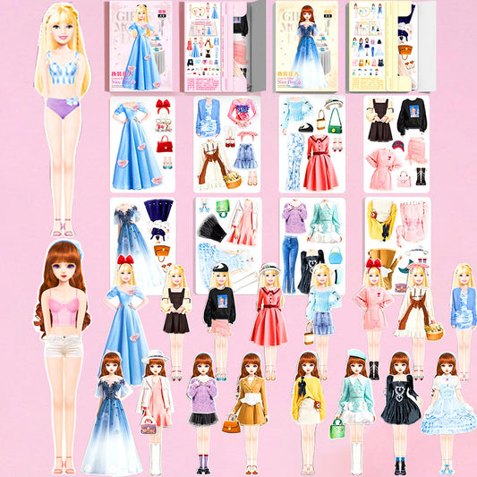 Magnetic Dress Up Dolls Kit – Paper Dolls & Outfits, Pretend Play Set for Girls 4+, Travel, Road Trip, Interactive Learning Gift