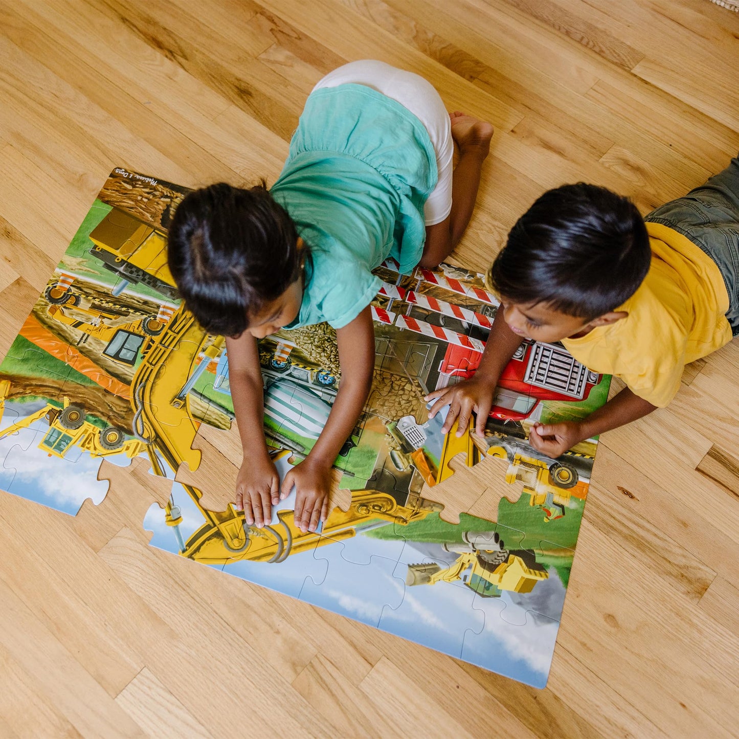 Melissa & Doug Building Site Floor Puzzle – 48-Piece Jumbo Jigsaw, Educational Screen-Free Activity for Toddlers & Kids 3+, 2x3 ft, FSC Certifie