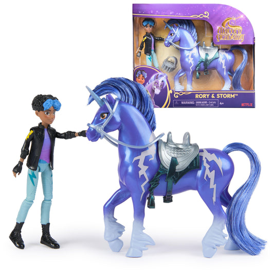 Unicorn Academy, Rory & Storm Set with 2 Riding Accessories & Hair Styling Tool, Dolls & Unicorn Toys for Girls Ages 4 and up