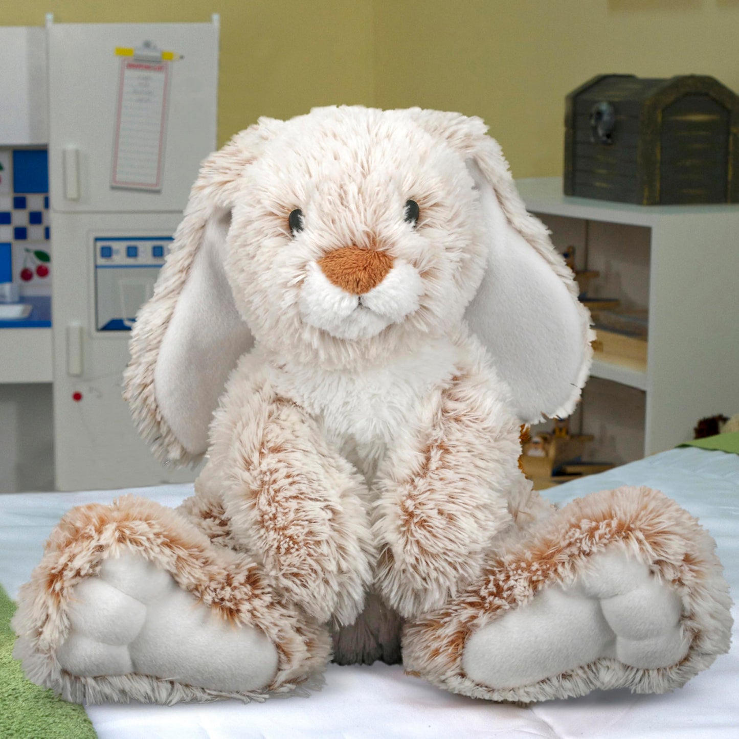 Melissa & Doug Burrow Bunny Stuffed Animal Plushie with Big Feet, Floppy Ears & Fluffy Tail, Adorable Pretend Play Toddler Toys for Girls & Boys 3+