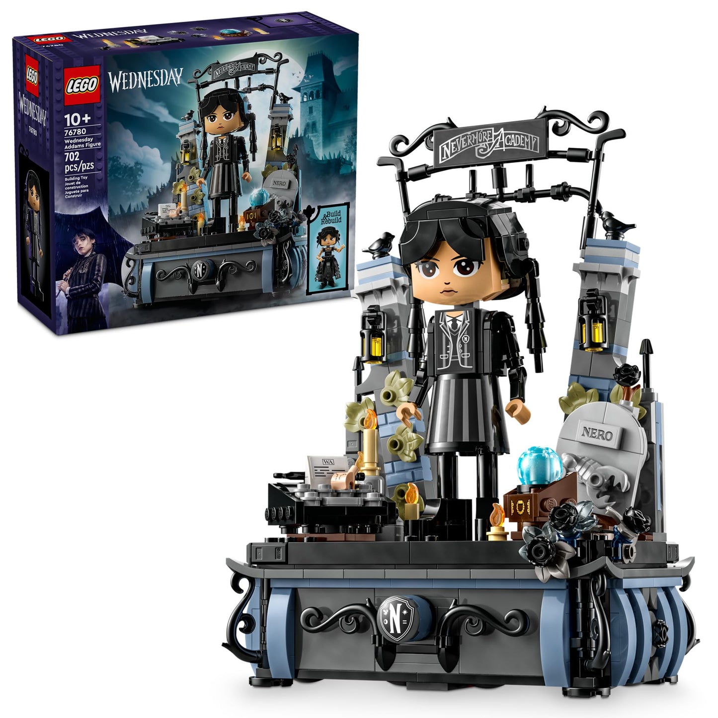 LEGO Wednesday Addams Figure (76780) Building Toy for Kids Ages 10+ - Collectible Display Model for Fans, Fun Gift for Girls & Boys