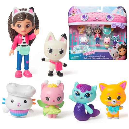 Gabby's Dollhouse: The Movie, Cat-Venture Crew Pack, 11-Piece Toy Figure Set with Accessories, Kids Toys for Girls & Boys Ages 3 and Up