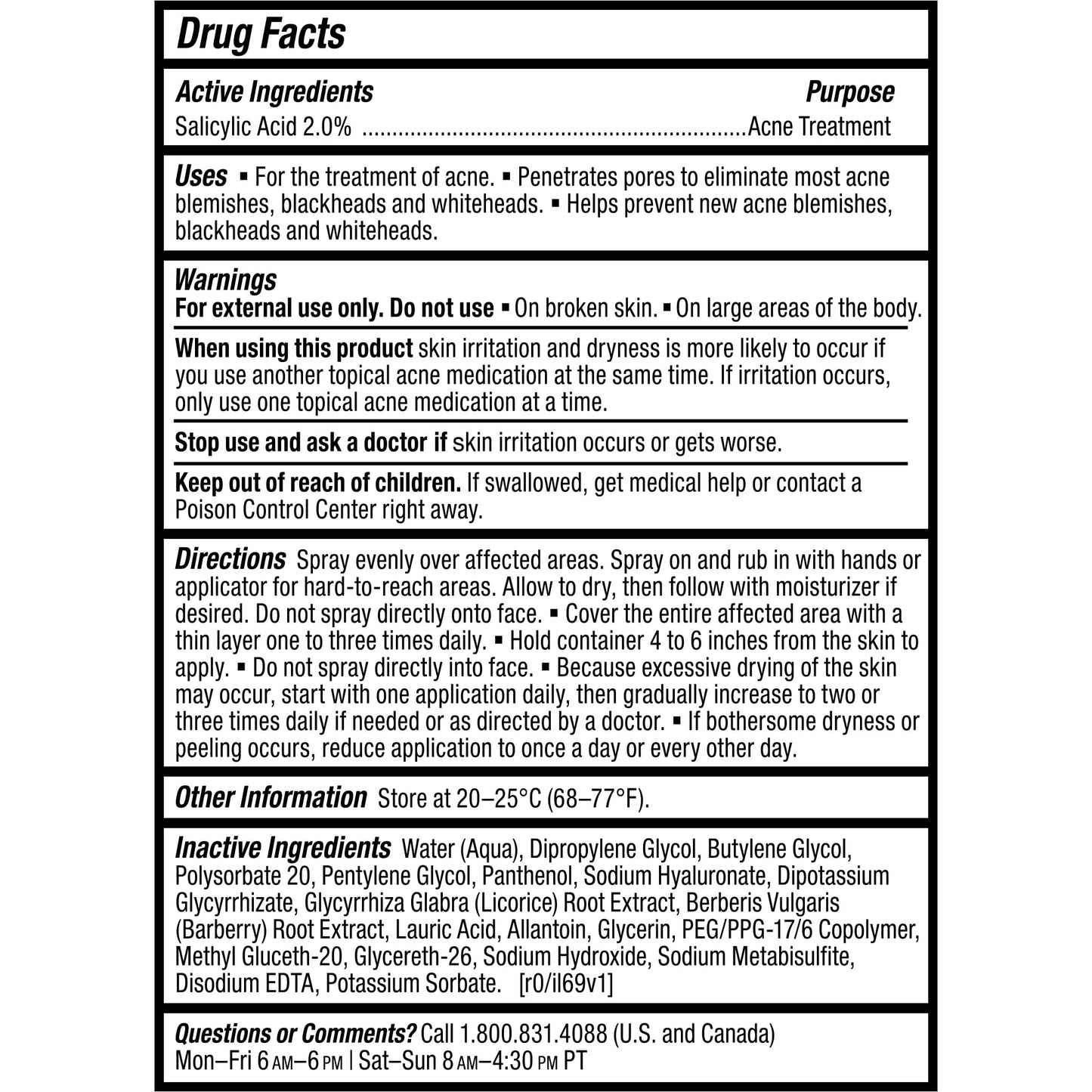 Paula's Choice CLEAR Back & Body Acne Spray, 2% BHA Salicylic Acid for Back Acne, Blackheads & Breakouts, Alcohol & Fragrance-Free, 4 fl oz