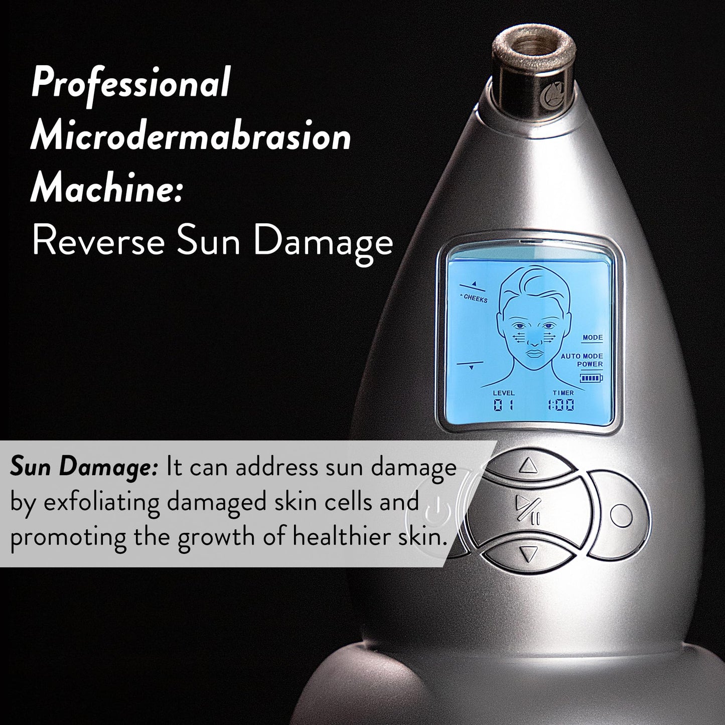 Microderm GLO Diamond Microdermabrasion Kit – Home Facial Machine, Blackhead Remover, Exfoliator for Acne Scars & Anti-Aging