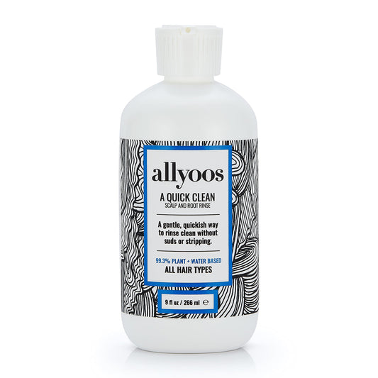 Allyoos A Quick Clean, Hair Rinse, Removes Sweat, Oil & Buildup From Scalp & Hair, No Suds, Dry Shampoo Alternative, Balances Scalp, Sulfate-Free