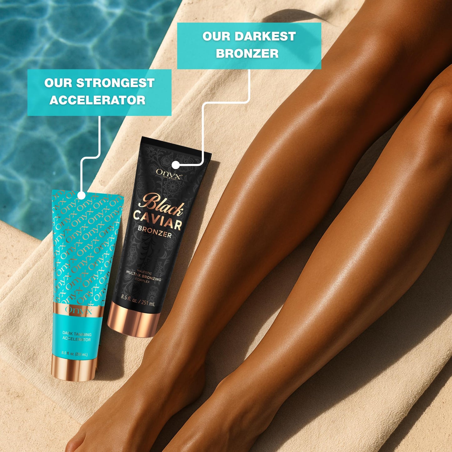 Onyx Strongest Dark Tanning Accelerator Lotion – Indoor & Outdoor Tan Enhancer, Boosts Melanin, No Streaks or Stains, Hydrating Tropical Scent, No SPF