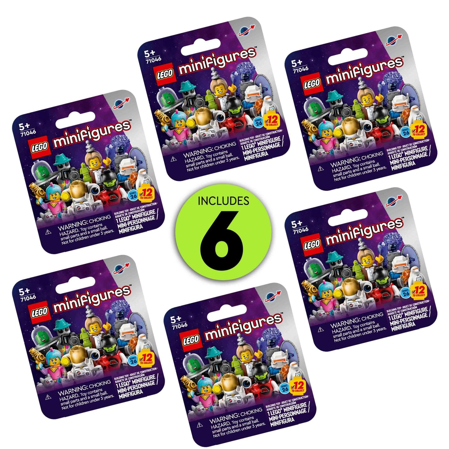 LEGO Minifigures Series 26 Space 6-Pack – Collectible Sci-Fi Minifigures for Kids 5+, Building Toy & Gift Idea, Set 66764