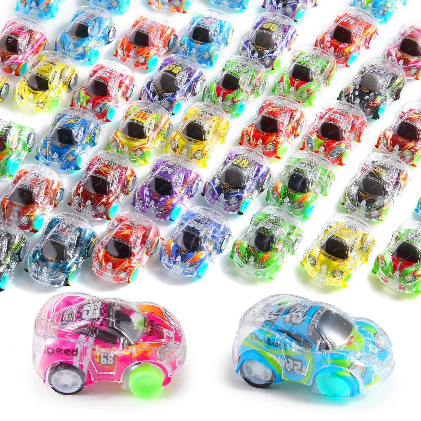 Benzem 50-Piece Mini Pull-Back Cars Set – Bulk Racing Vehicles for Kids, Party Favors, Classroom Prizes, Pinata Fillers & Goodie Bag Toys