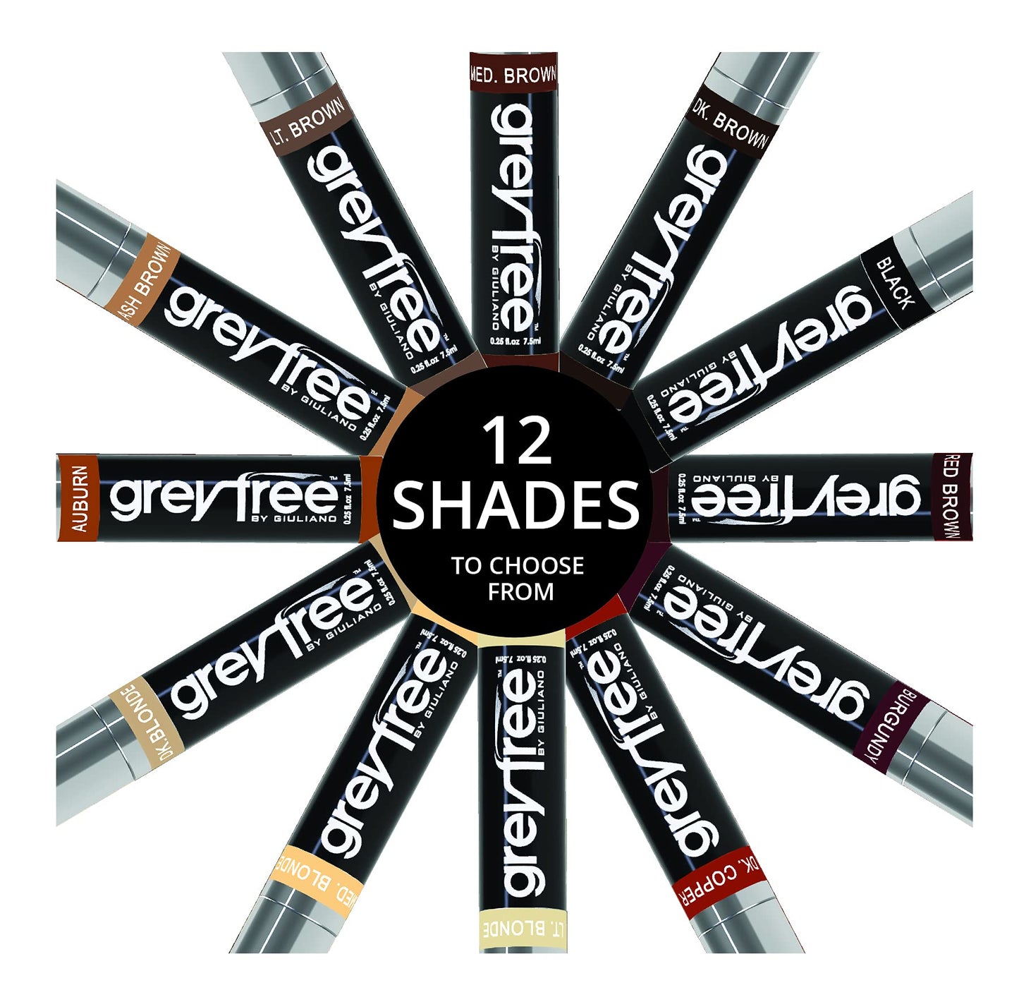 Greyfree Root touch up hair mascara temporary cover conceal gray roots hair lines eyebrows mens mustache and beards Light-Brown