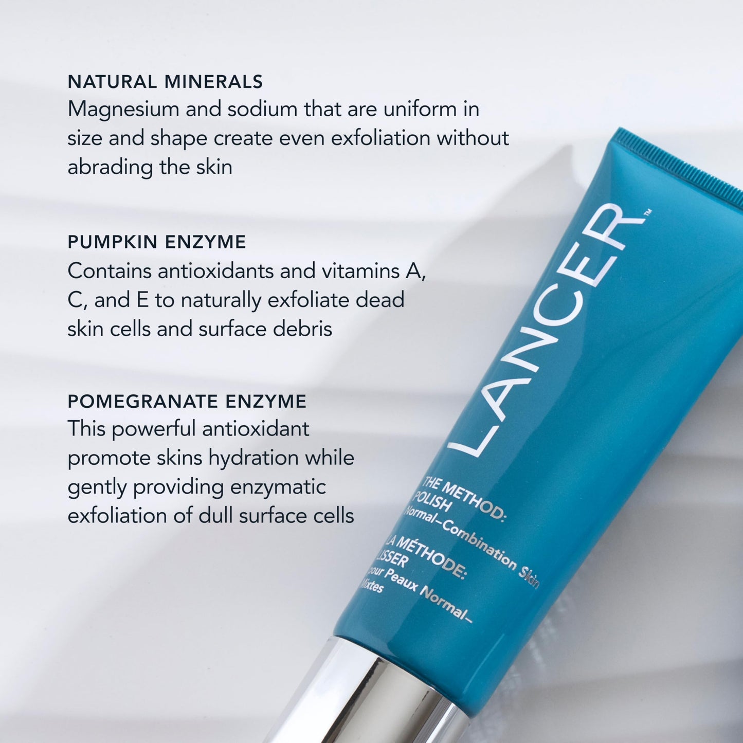 Lancer Skincare The Method: Polish Facial Exfoliator, Daily Exfoliating Face Scrub with Natural Minerals, Normal Combination Skin, 4.2 Fluid Ounces