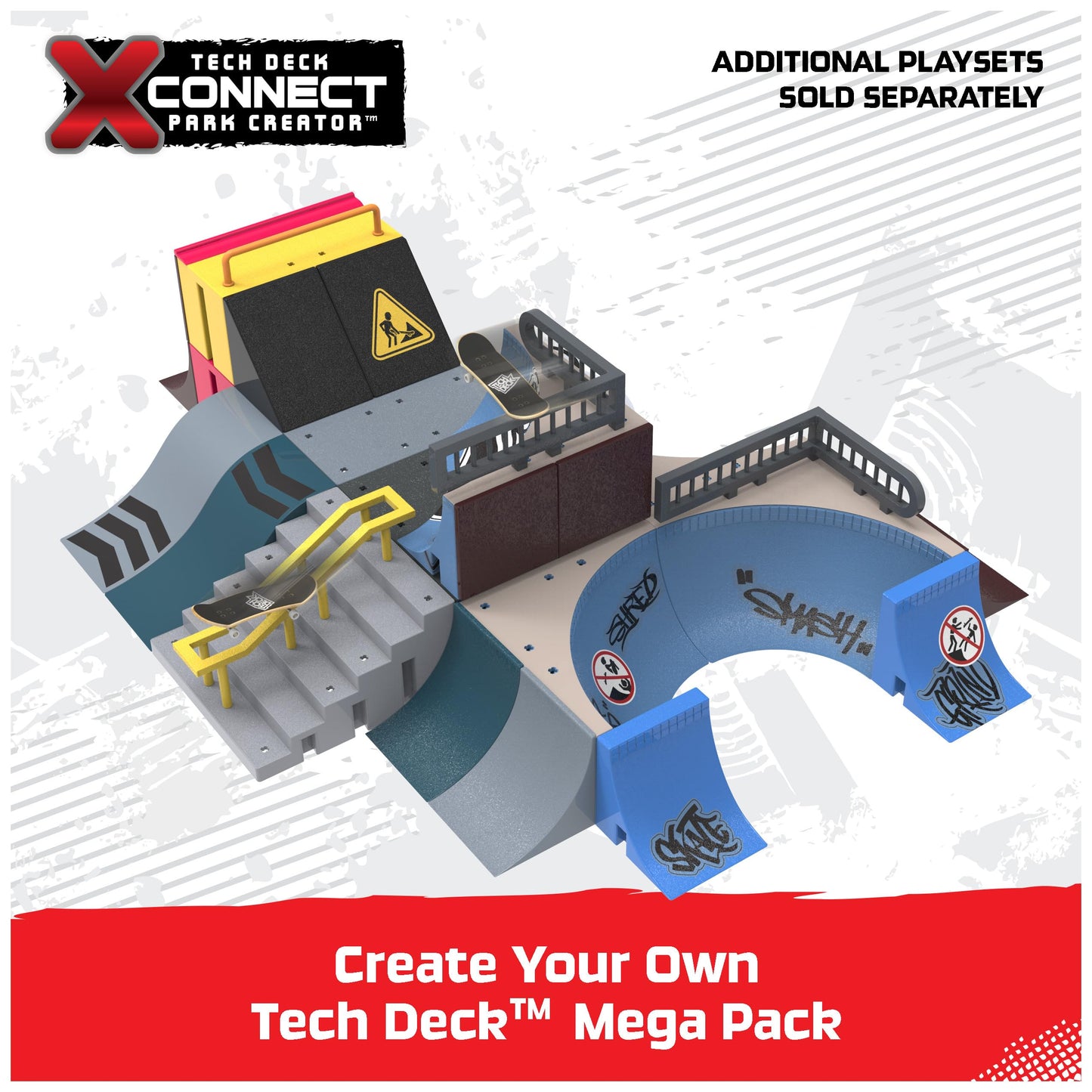 TECH DECK Vert Wall 2.0 X-Connect Park Creator Ramp Set with Exclusive Fingerboard, Customizable & Buildable Toy for Kids 6+
