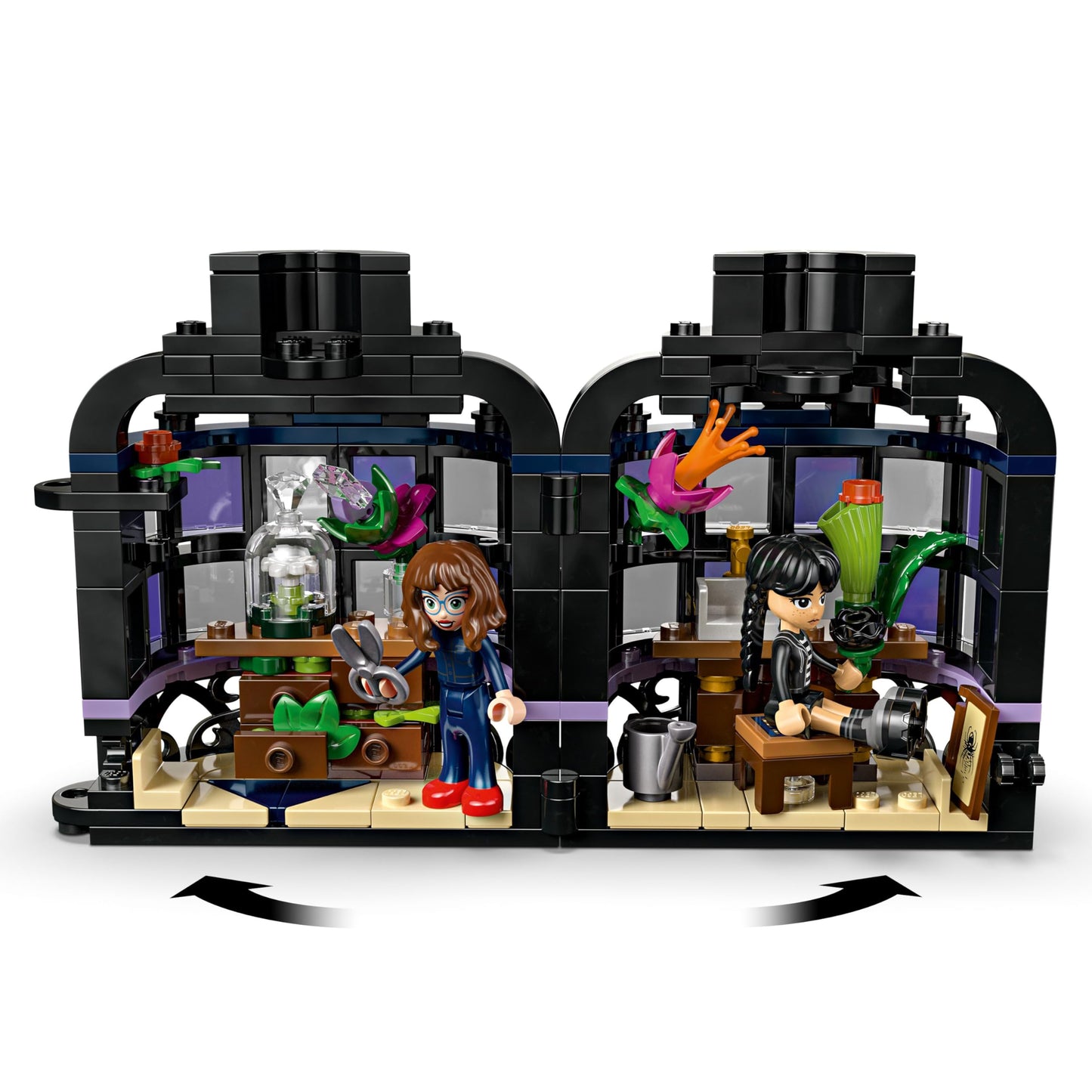LEGO Wednesday Black Dahlia Flower Set - Building Toy for Kids 9+ with Wednesday & Professor Minidolls, Pretend Play Gift 76784
