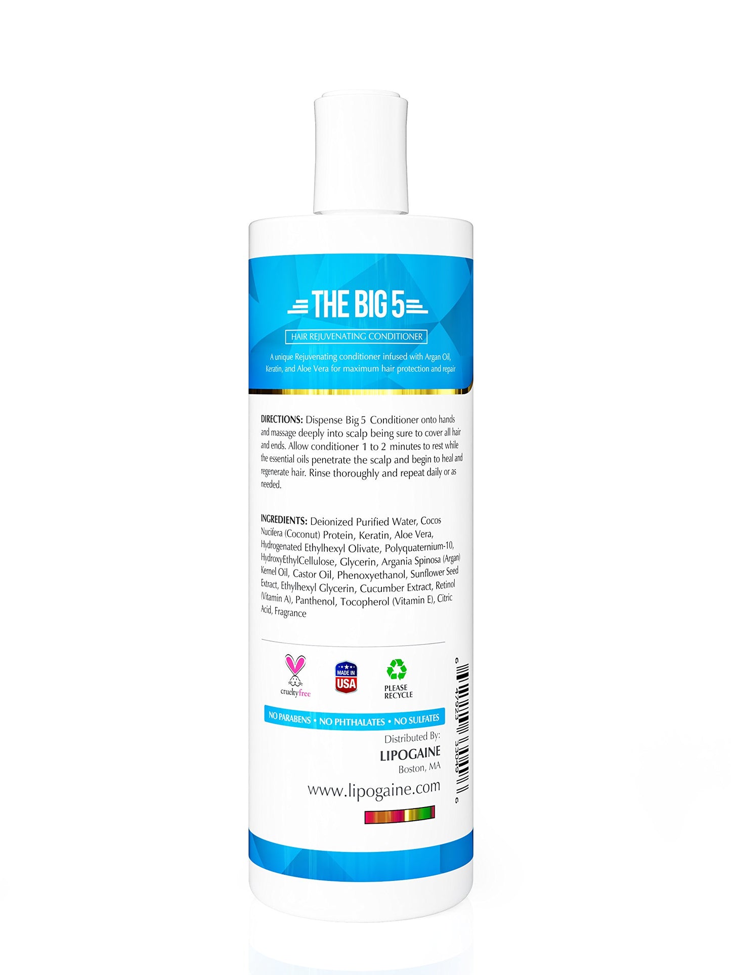 Lipogaine Hair Loss Prevention Conditioner With Argan Oil, Keratin, Aloe Vera