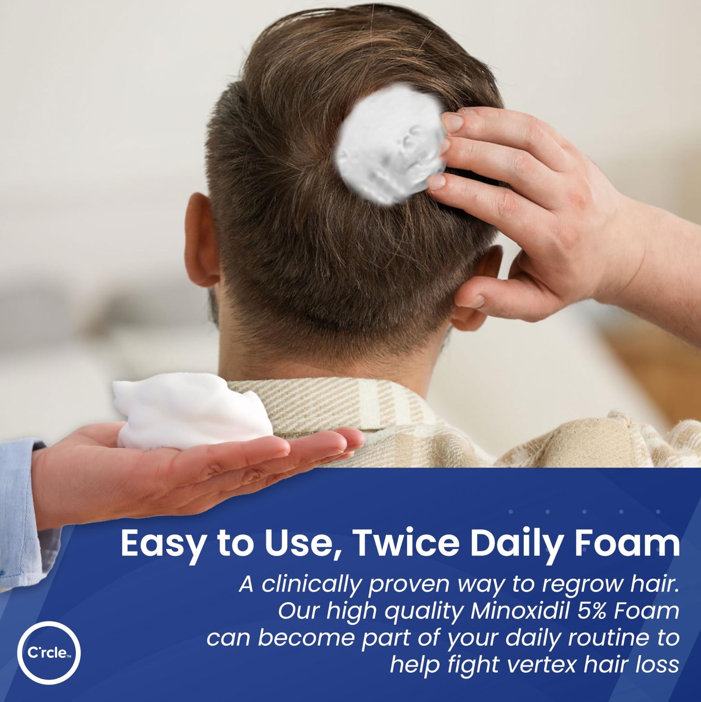 Minoxidil 5% Foam for Men – Unscented, Extra Strength Hair Regrowth Treatment – 3 Month Supply for Thinning & Vertex Hair Loss