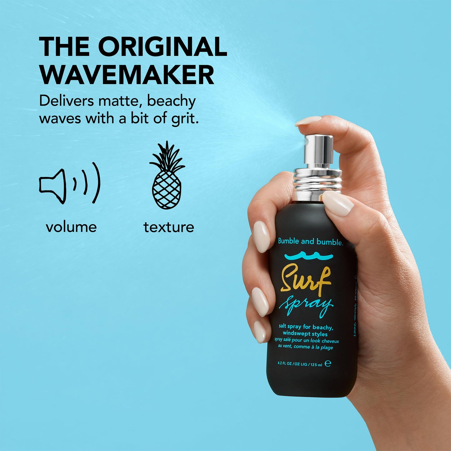 Bumble and bumble. Surf Sea Salt Spray | Volumizing | Adds Texture + Matte Finish, Wavy Straight, 1.7 Fl Oz
