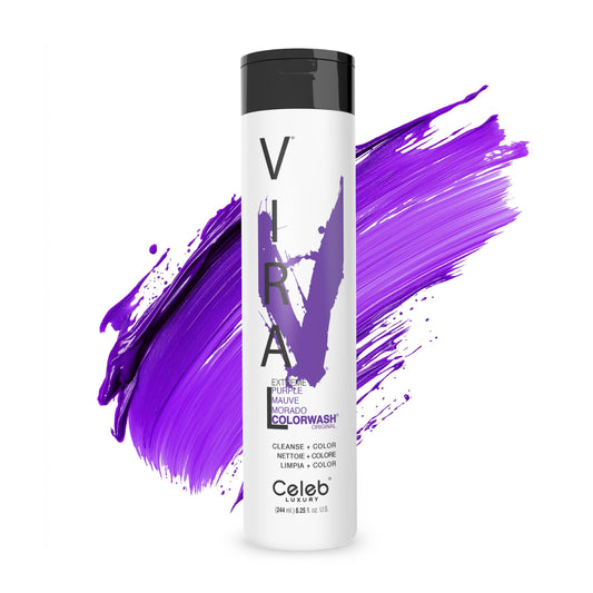 Celeb Luxury Viral Purple Colorwash Shampoo with Bondfix – Color Depositing & Semi-Permanent Hair Dye, Refreshes & Maintains Bold Purple, Vegan