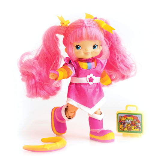 Rainbow Brite 5.5-inch Tickled Pink Poseable Fashion Doll with 4 Surprise Reveal Accessories