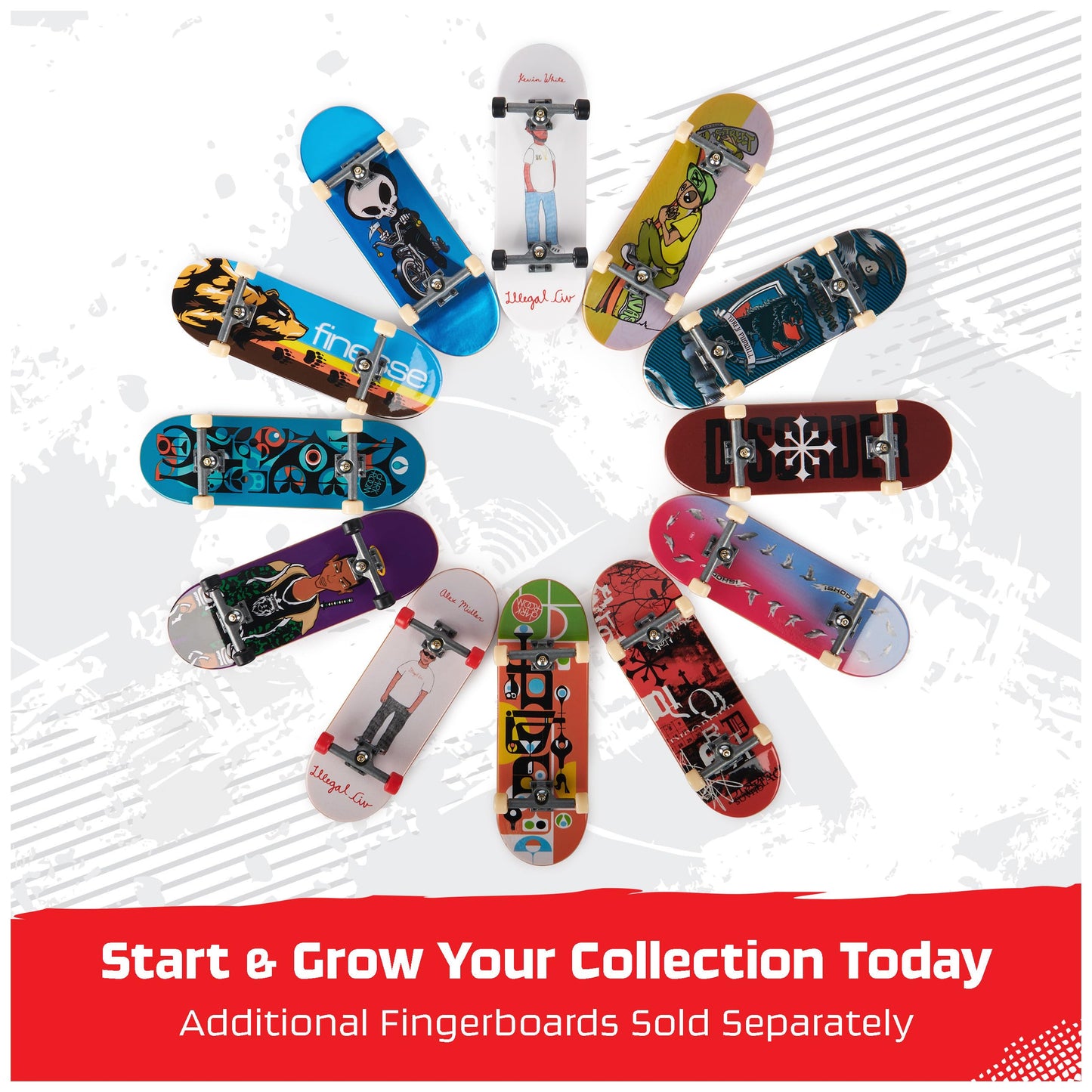TECH DECK, Godzilla Sk8shop Fingerboard Bonus Pack, Collectible and Customizable Mini Skateboards, Kids Toys for Ages 6 and up